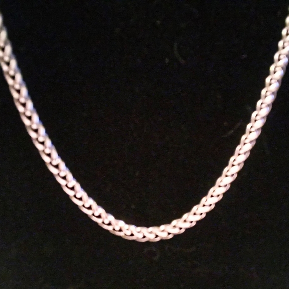 Long Heavy Silver Tone Wheat Chain - Picture 1 of 6